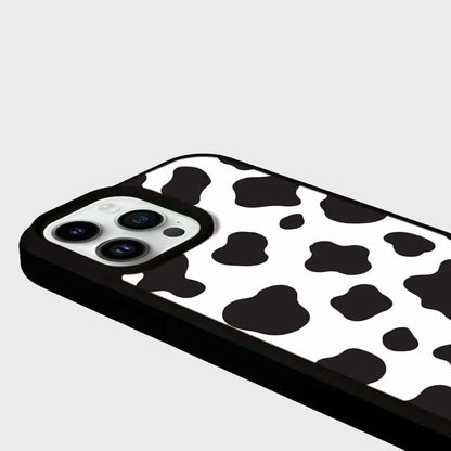 MagSafe iPhone 14 Pro Max Black Cow Print Case