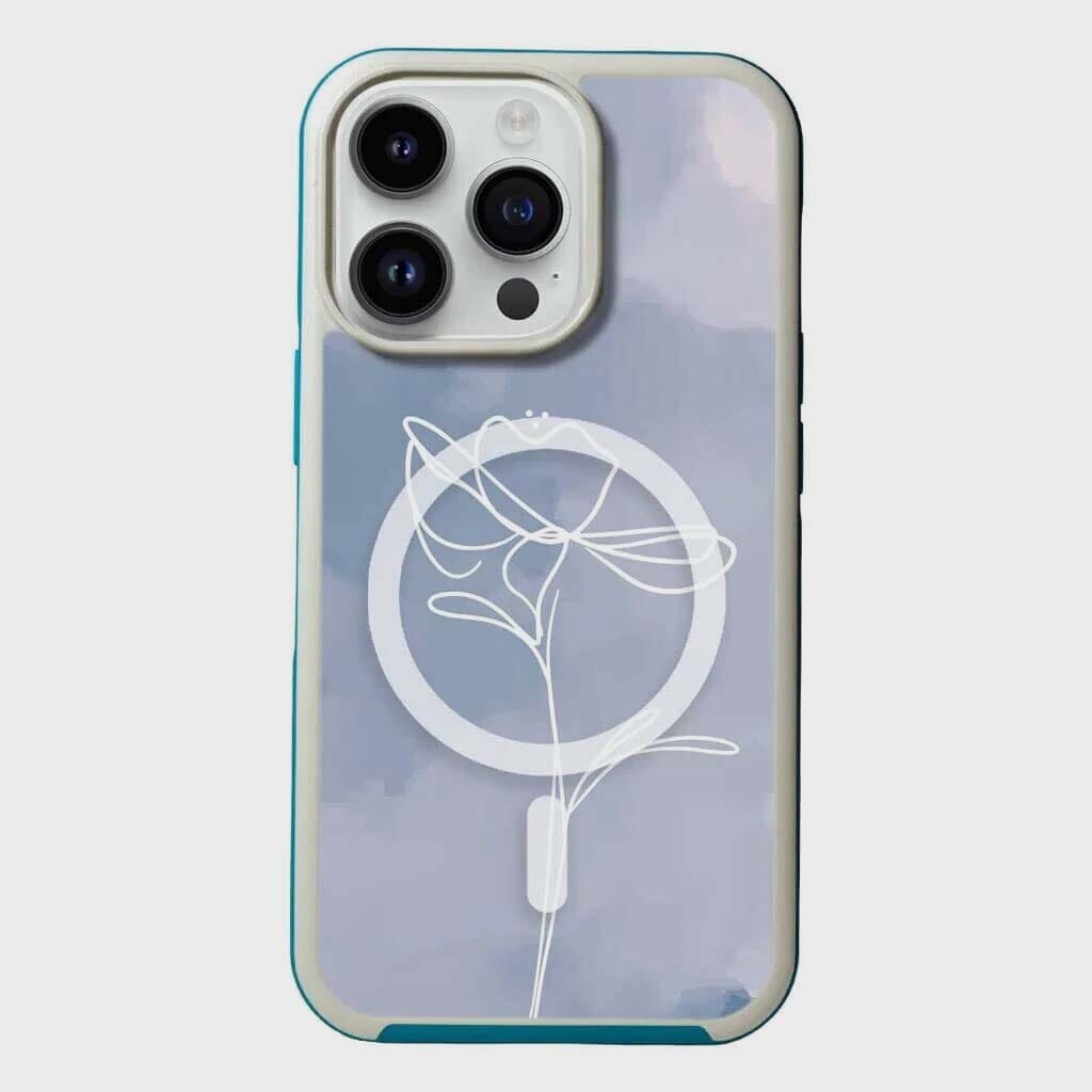 iPhone 15 Pro Max Case With MagSafe - Blue Flower