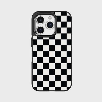 iPhone 15 Pro Case With MagSafe - Black Checkerboard