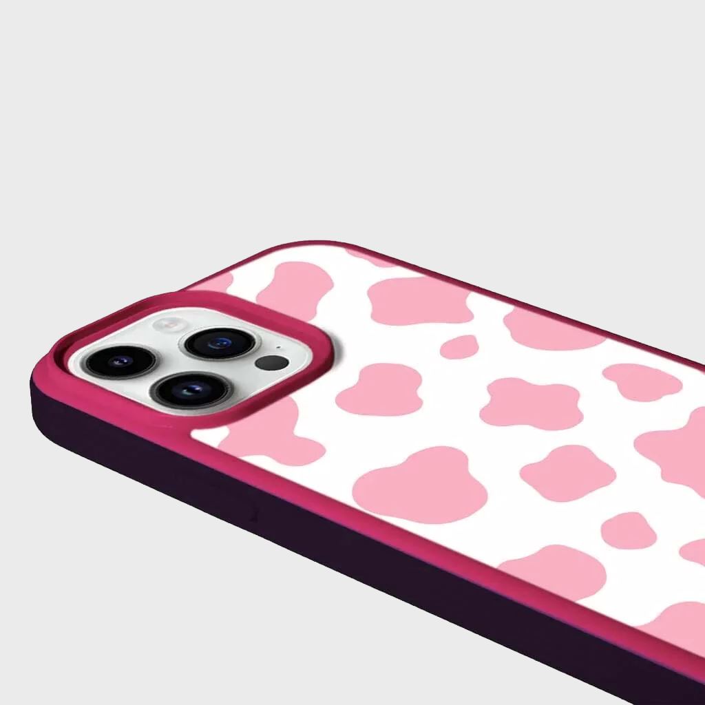 MagSafe iPhone 14 Pro Max Pink Cow Print Case