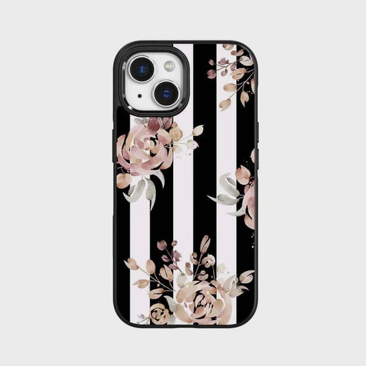 iPhone 15 Plus Case With MagSafe - Black Flower