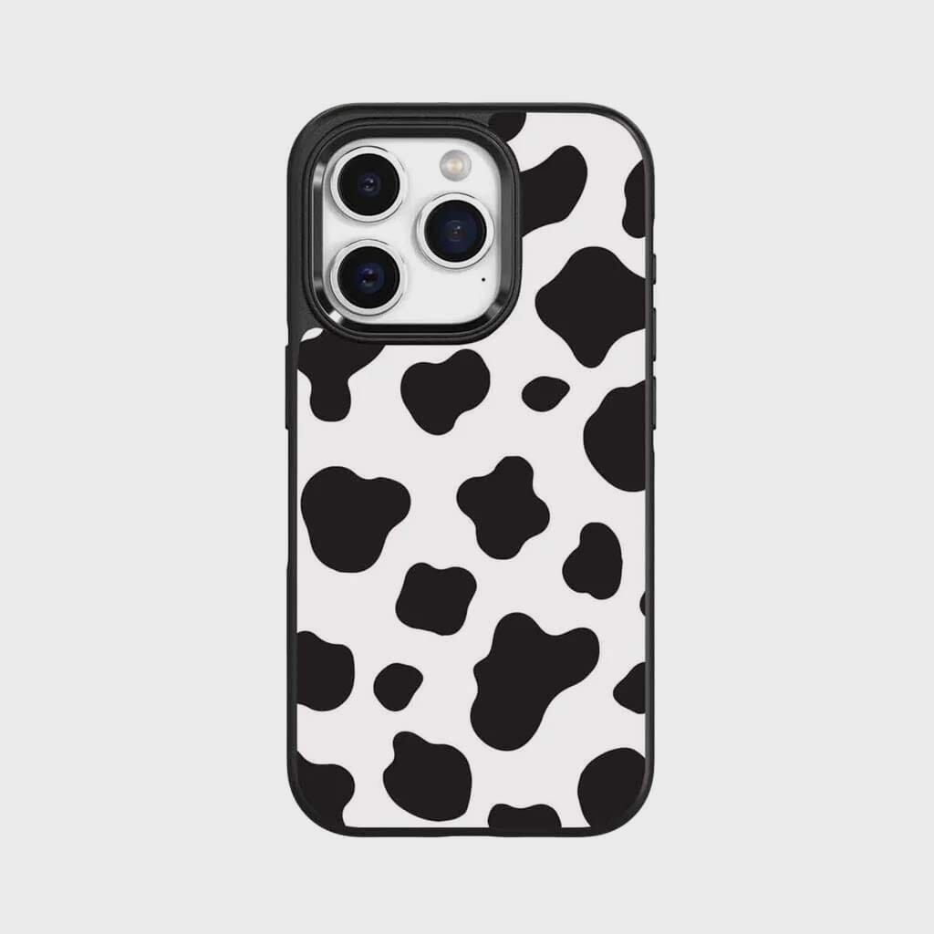 MagSafe iPhone 13 Pro Black Cow Print Case