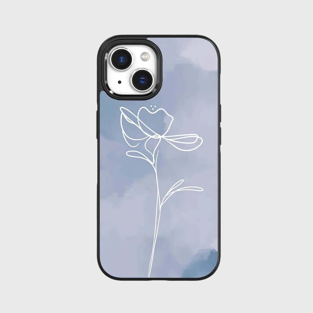 iPhone 15 Plus Case With MagSafe - Blue Flower