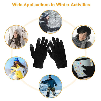 Touch Screen Winter Gloves (One Size / Unisex) - Black