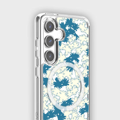 Samsung Galaxy S24 Clear Case - Blue Dandelion Design