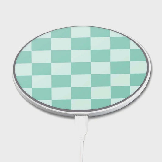 Green Checkerboard Pattern - Wireless Charging Pad