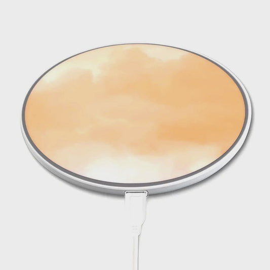 Orange Cloud Pattern - Wireless Charging Pad