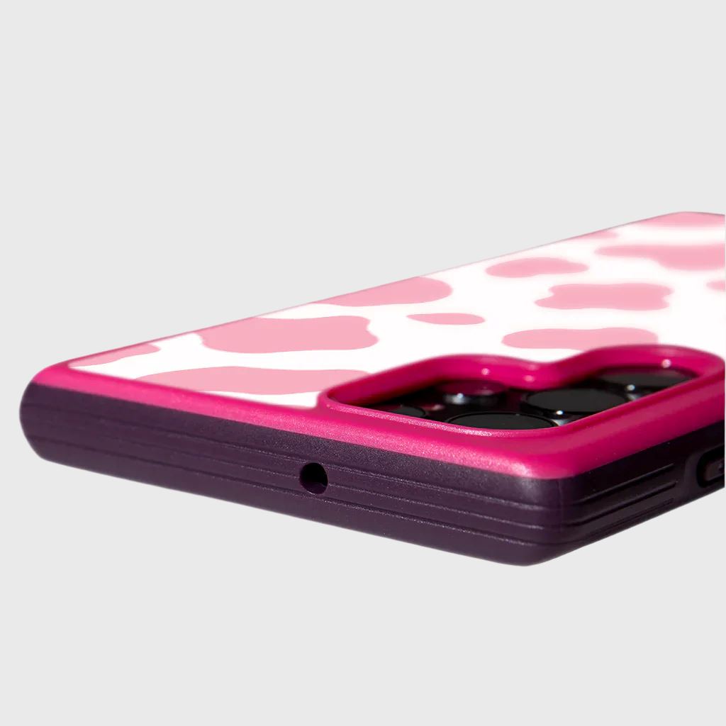 Pink Cow Print Samsung Galaxy S22 Ultra Case