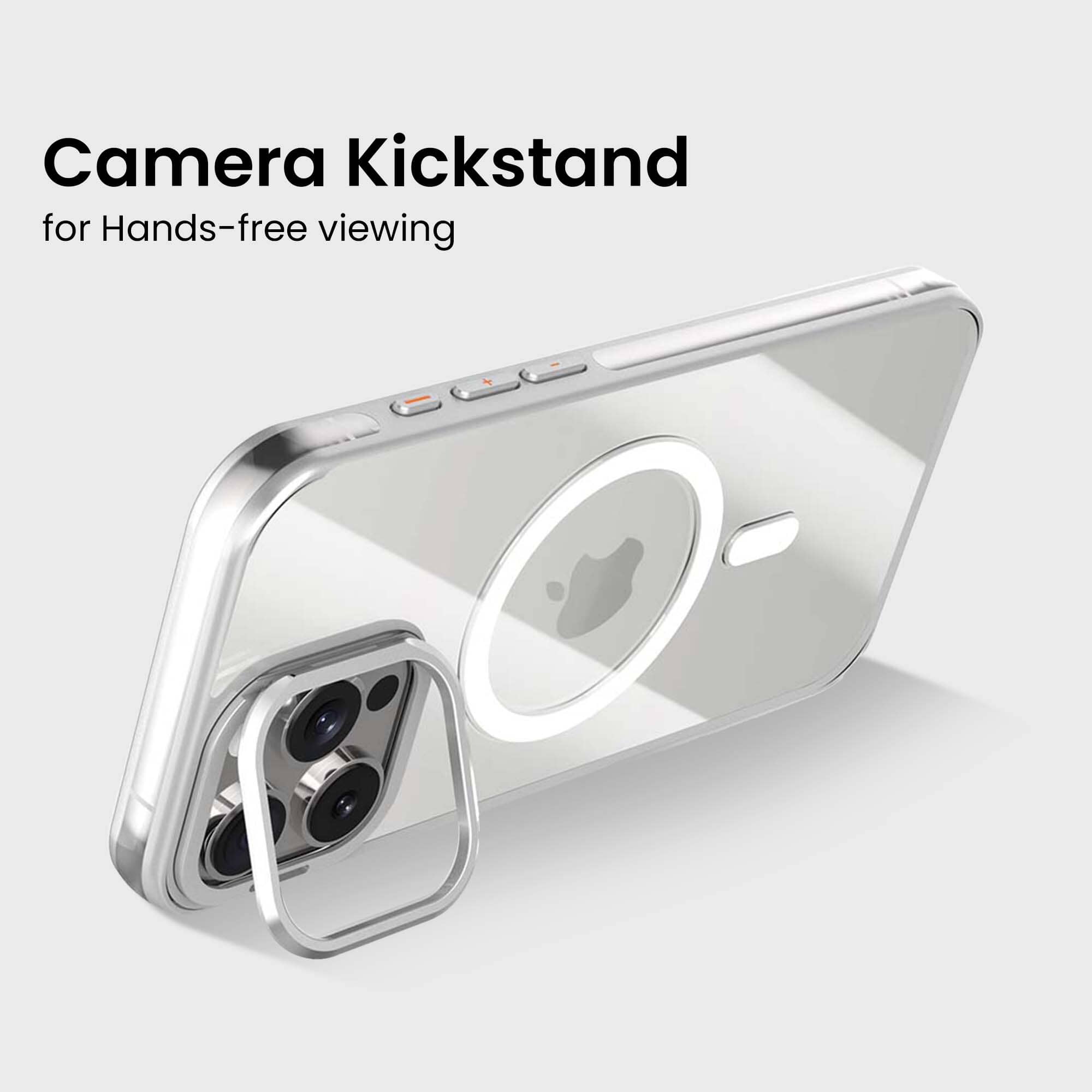 iPhone 16 Pro Anti Yellow Clear Case with Camera Kickstand