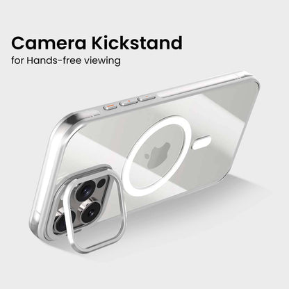 iPhone 16 Pro Max Anti Yellow Clear Case with Camera Kickstand