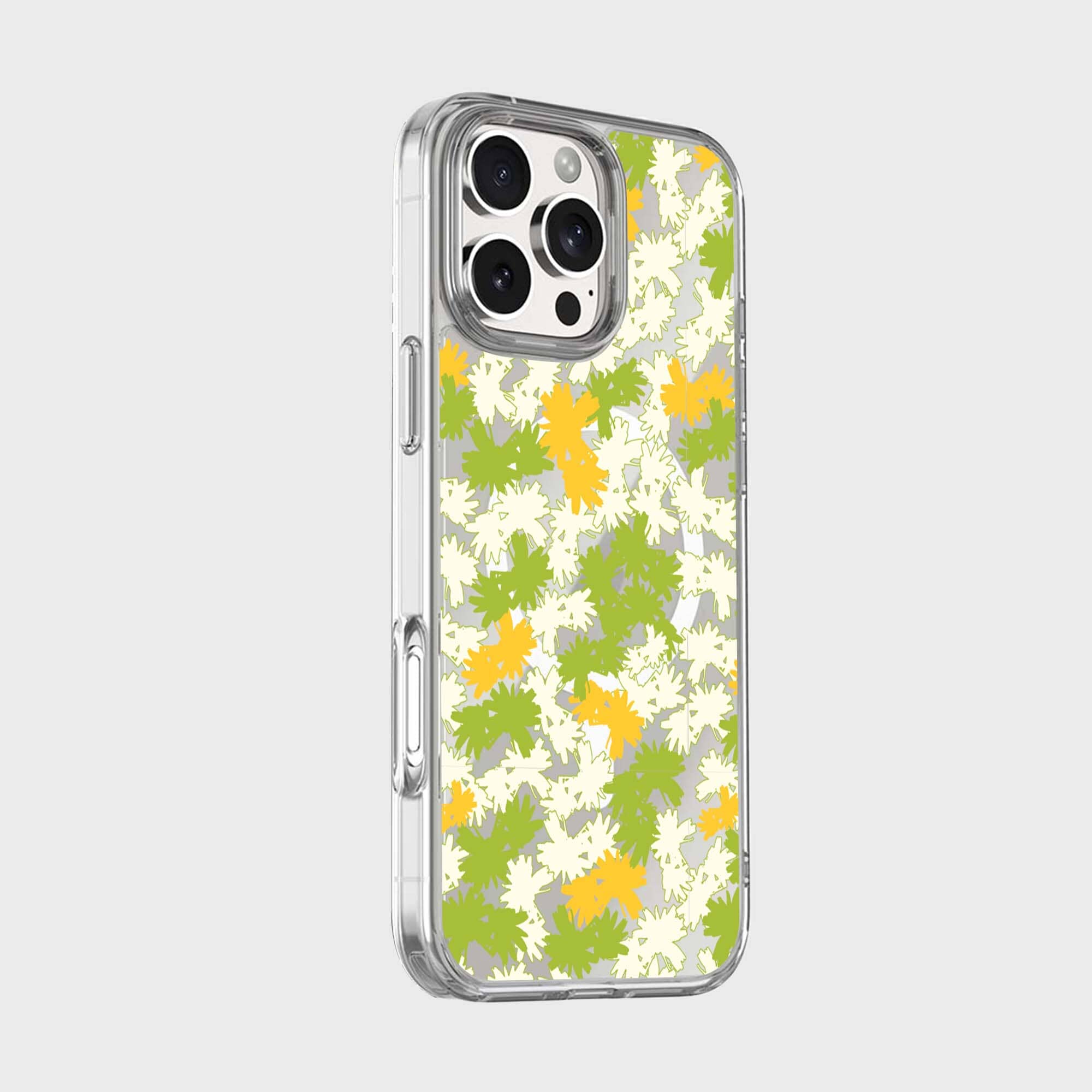 iPhone 16 Pro Clear Case - Yellow Dandelion Design