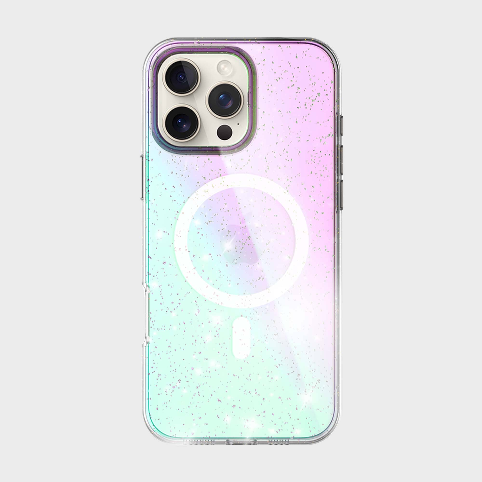 iPhone 16 Pro Max Anti-Yellow Glitter Clear Case with MagSafe