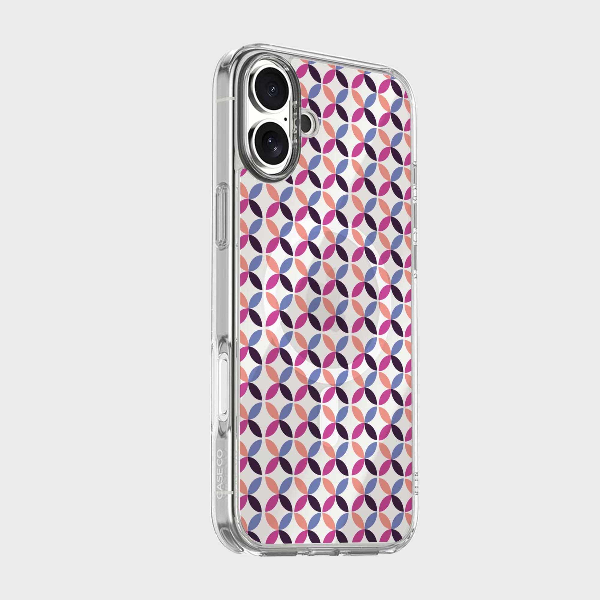 iPhone 16 Clear Case - Pink Celestial Petal Design