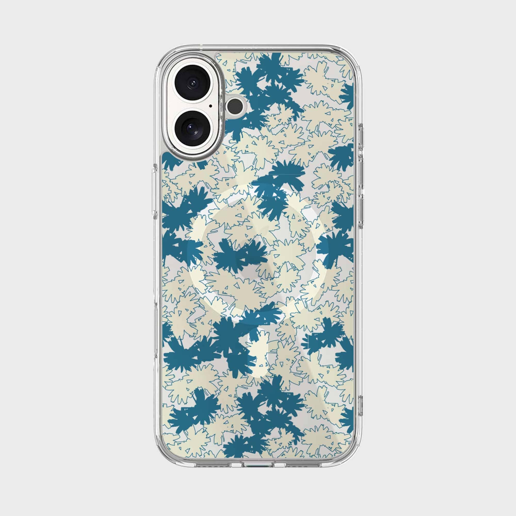 iPhone 16 Clear Case - Blue Dandelion Design