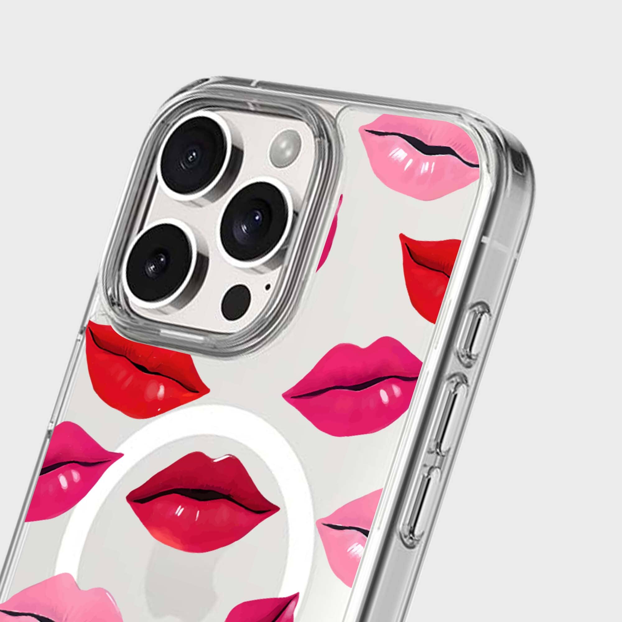 MagSafe iPhone 16 Pro Max Lips Design Clear Case