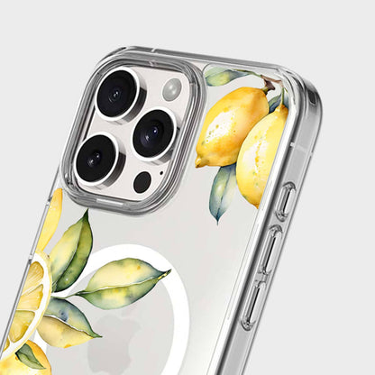 MagSafe iPhone 16 Pro Lemons Clear Case