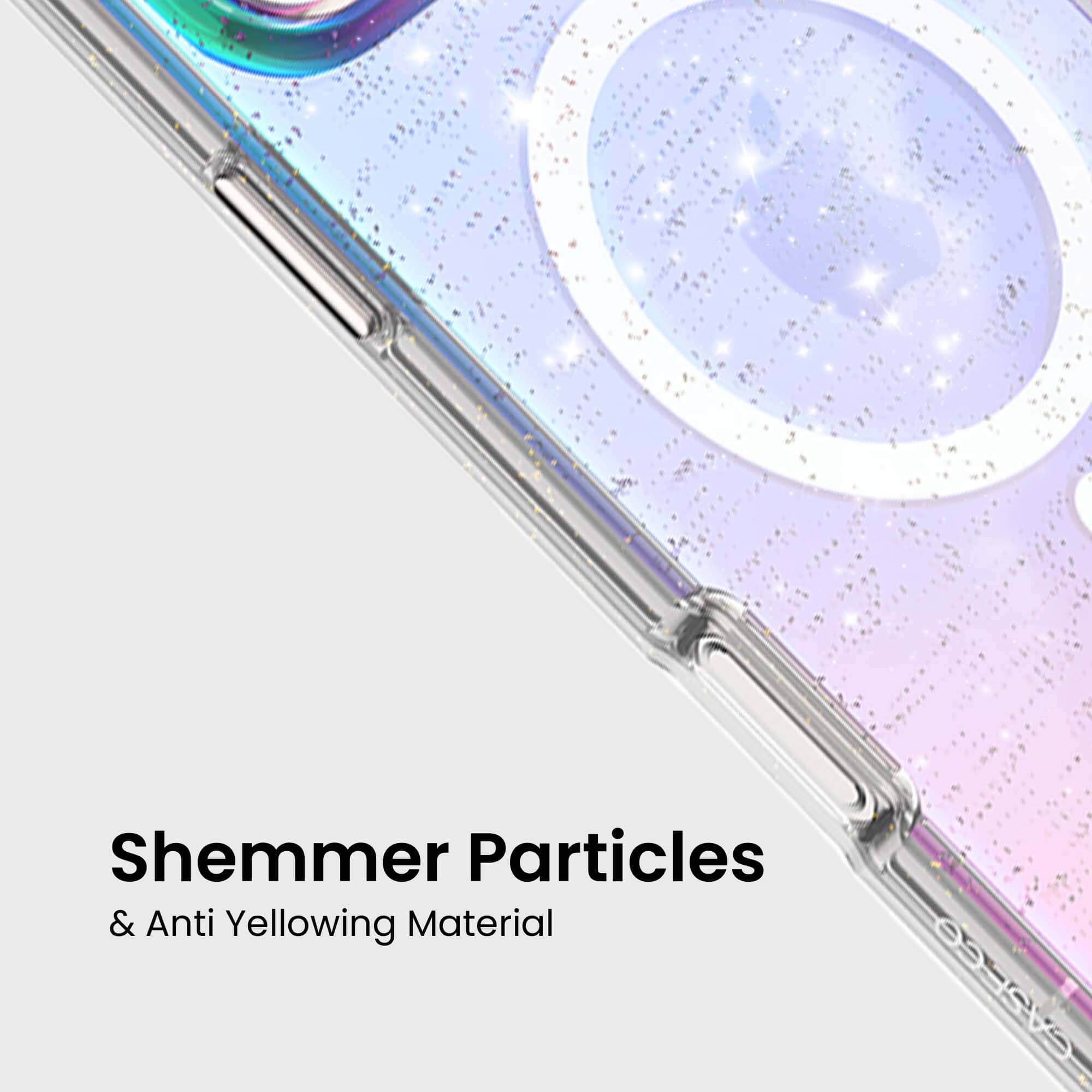 iPhone 16 Pro Anti-Yellow Glitter Clear Case with MagSafe