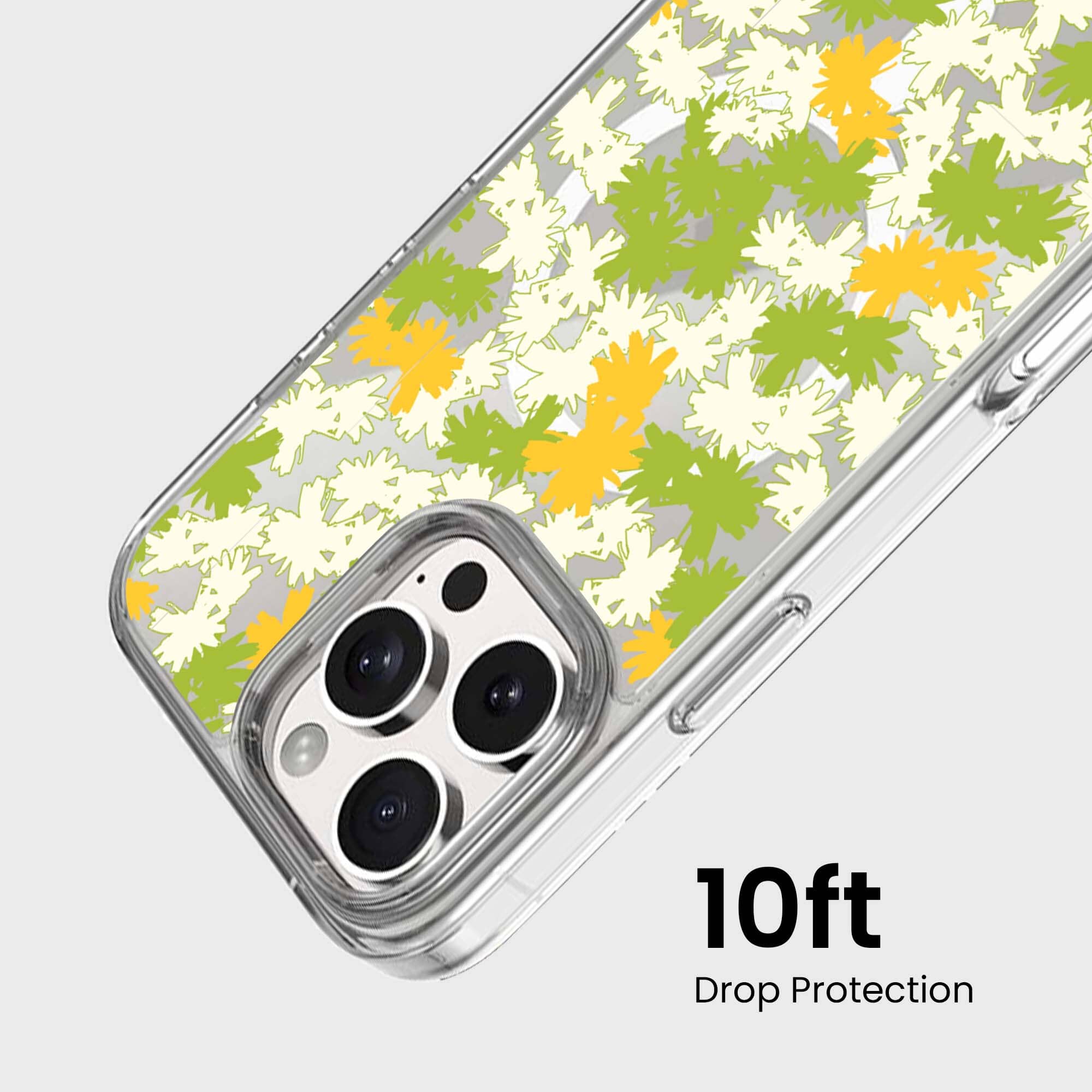 iPhone 16 Pro Clear Case - Yellow Dandelion Design
