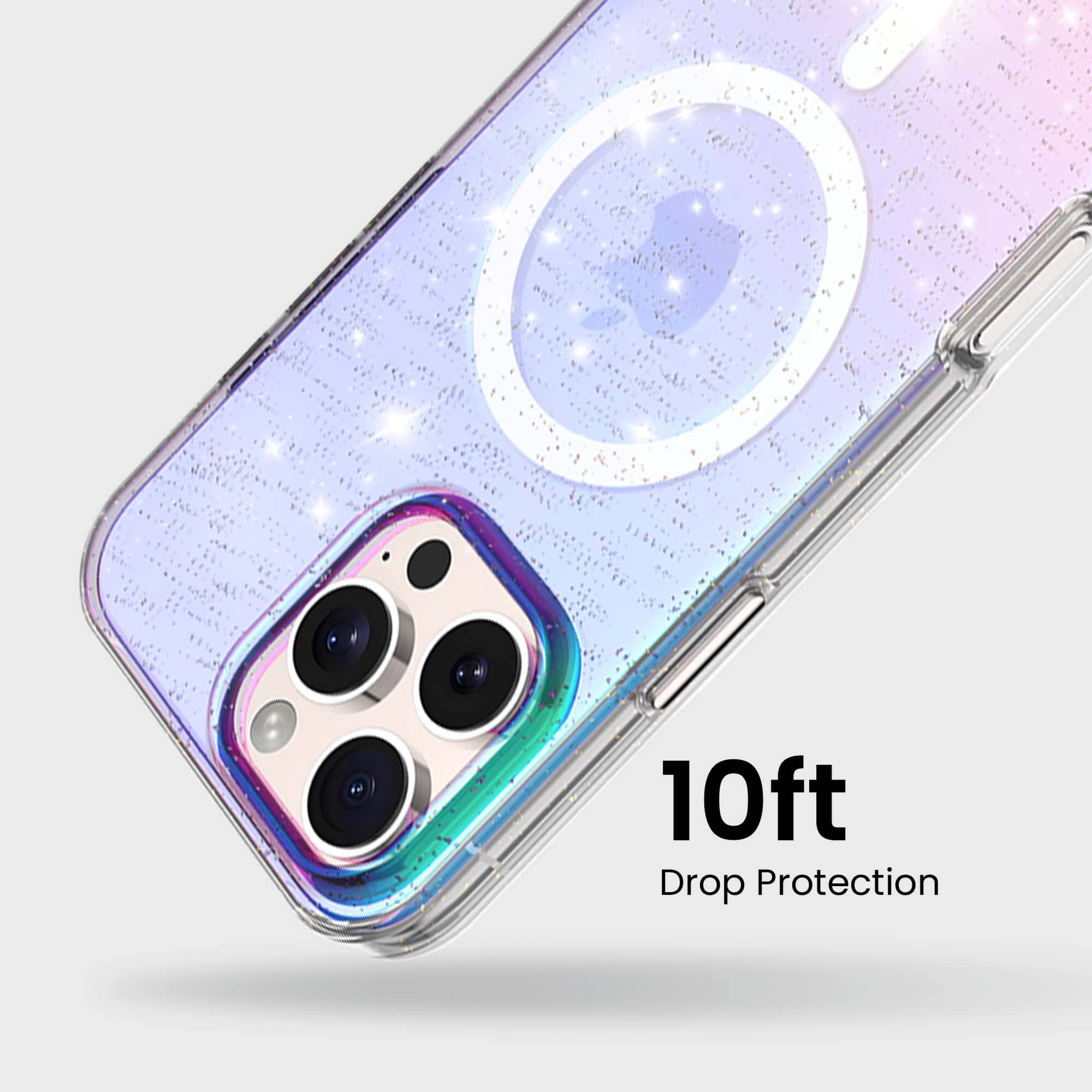iPhone 16 Pro Anti-Yellow Glitter Clear Case with MagSafe