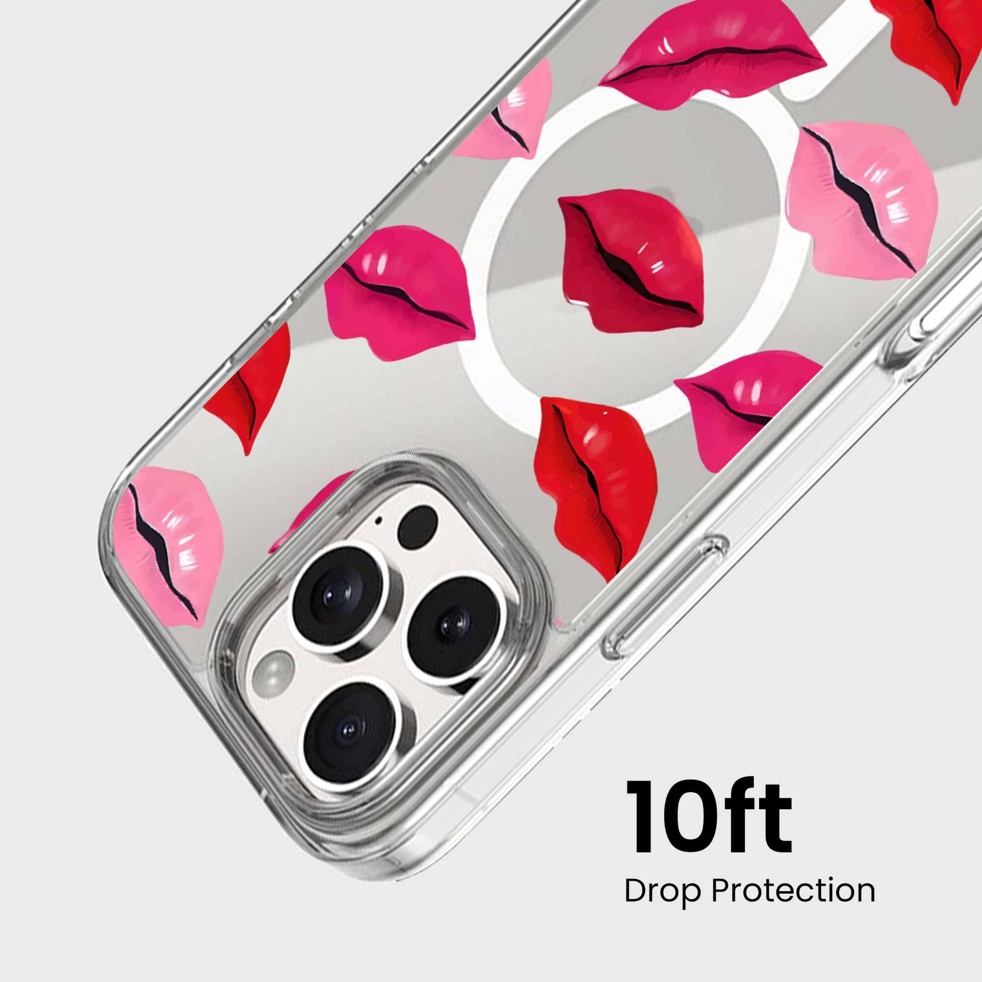 MagSafe iPhone 16 Pro Max Lips Design Clear Case