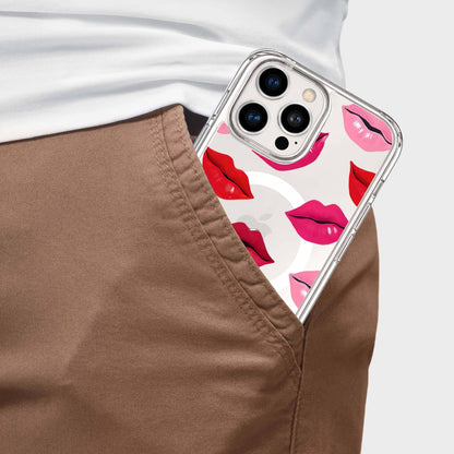 MagSafe iPhone 16 Pro Lips Design Clear Case