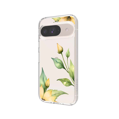 Google Pixel 9 Yellow Wildflower Clear Case