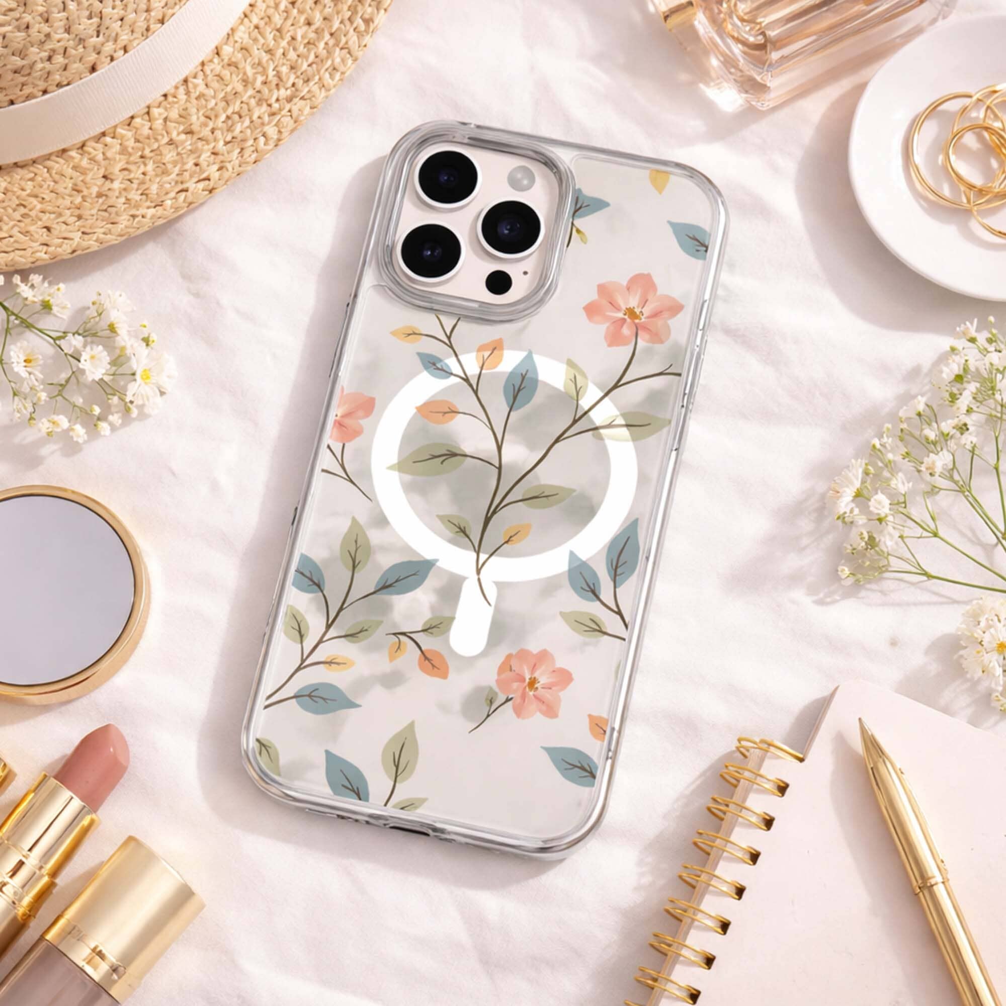 MagSafe iPhone 16 Pro Easter Floral Clear Case