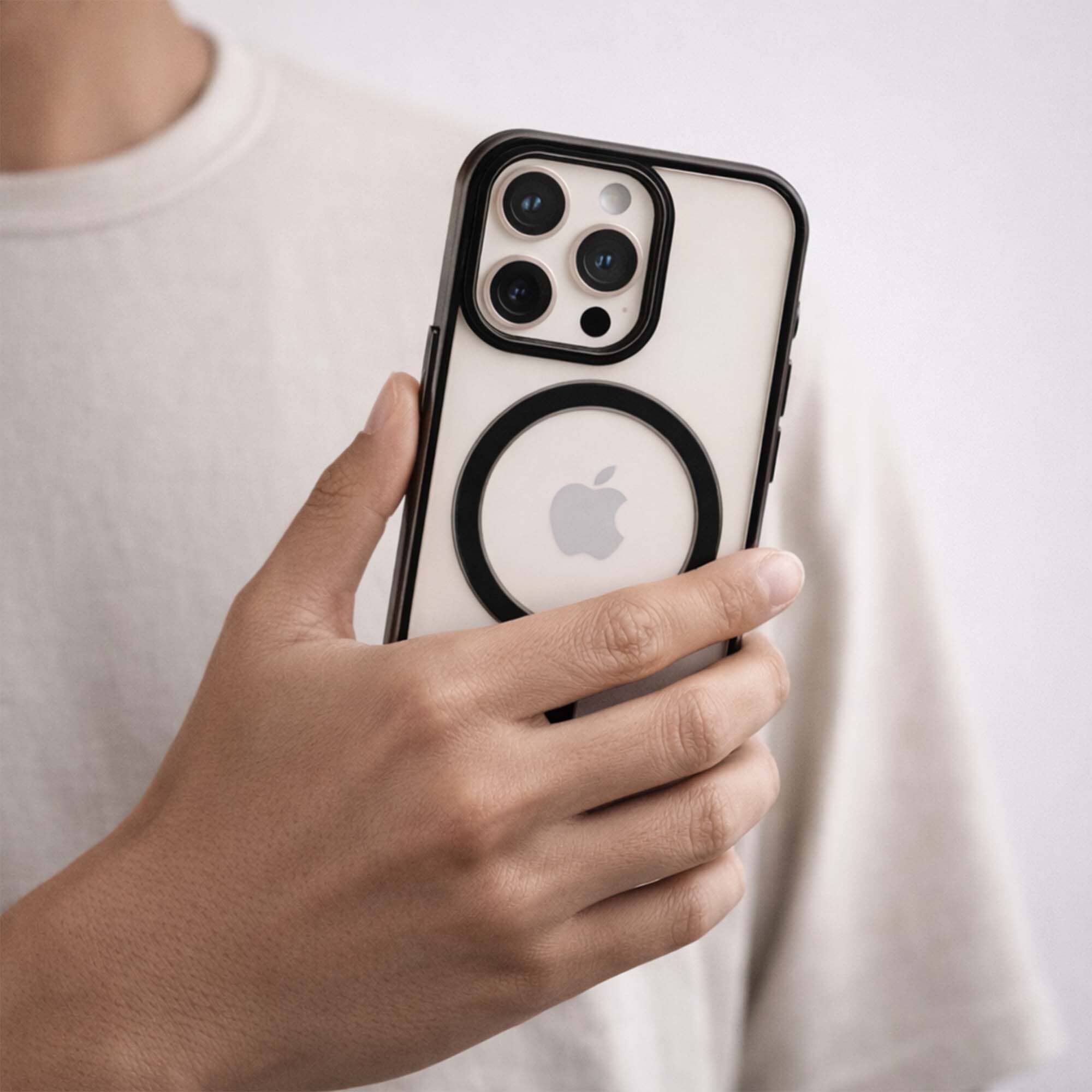 iPhone 16 Pro Max Anti Yellow Clear Case with Camera Kickstand