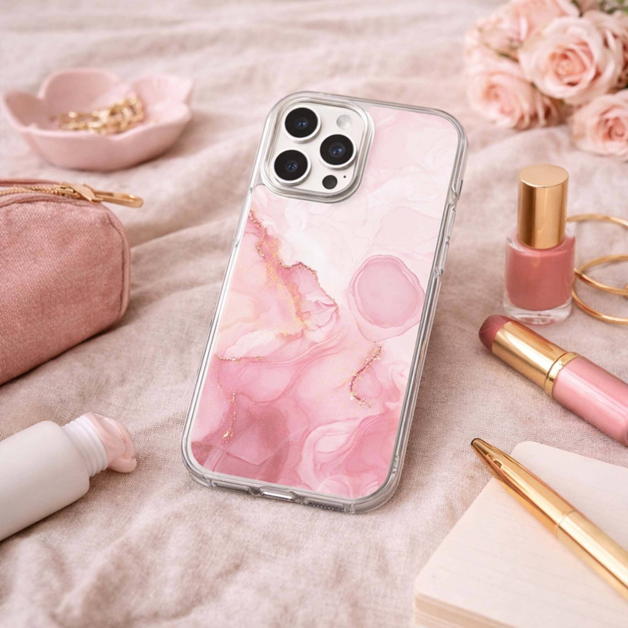 iPhone 16 Pro Max Case With MagSafe - Pink Marble