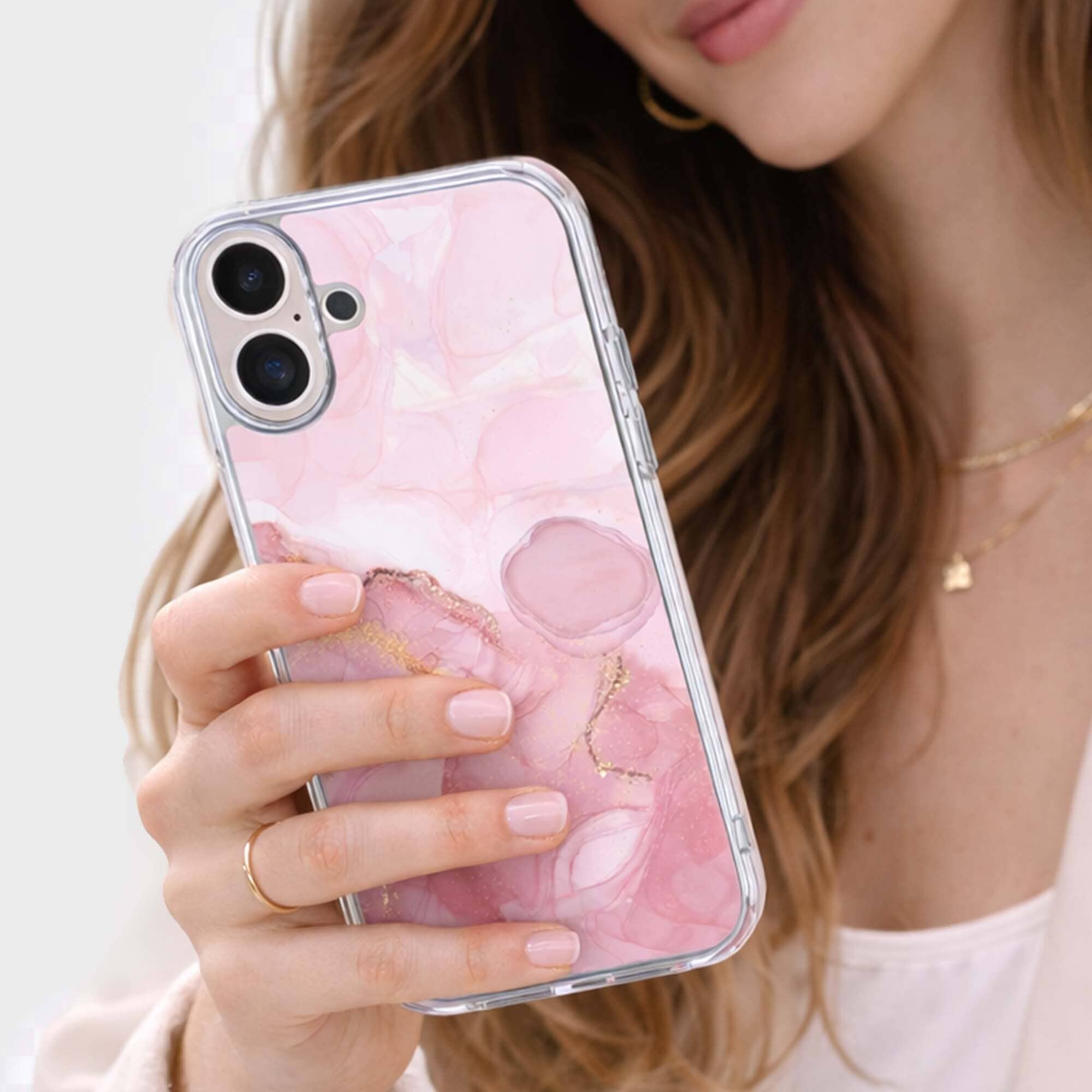 iPhone 16 Case With MagSafe - Pink Marble