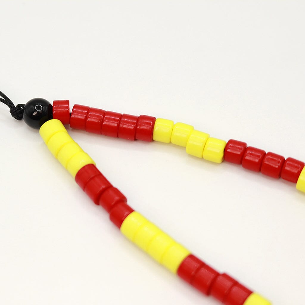 Red And Yellow Beaded Phone Charm