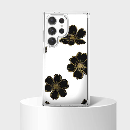 Samsung Galaxy S25 Ultra Black Flower Clear Case