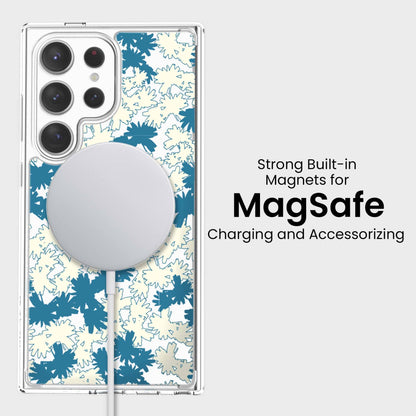 Samsung Galaxy S24 Ultra Clear Case - Blue Dandelion Design
