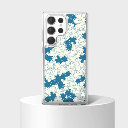 Samsung Galaxy S24 Ultra Clear Case - Blue Dandelion Design