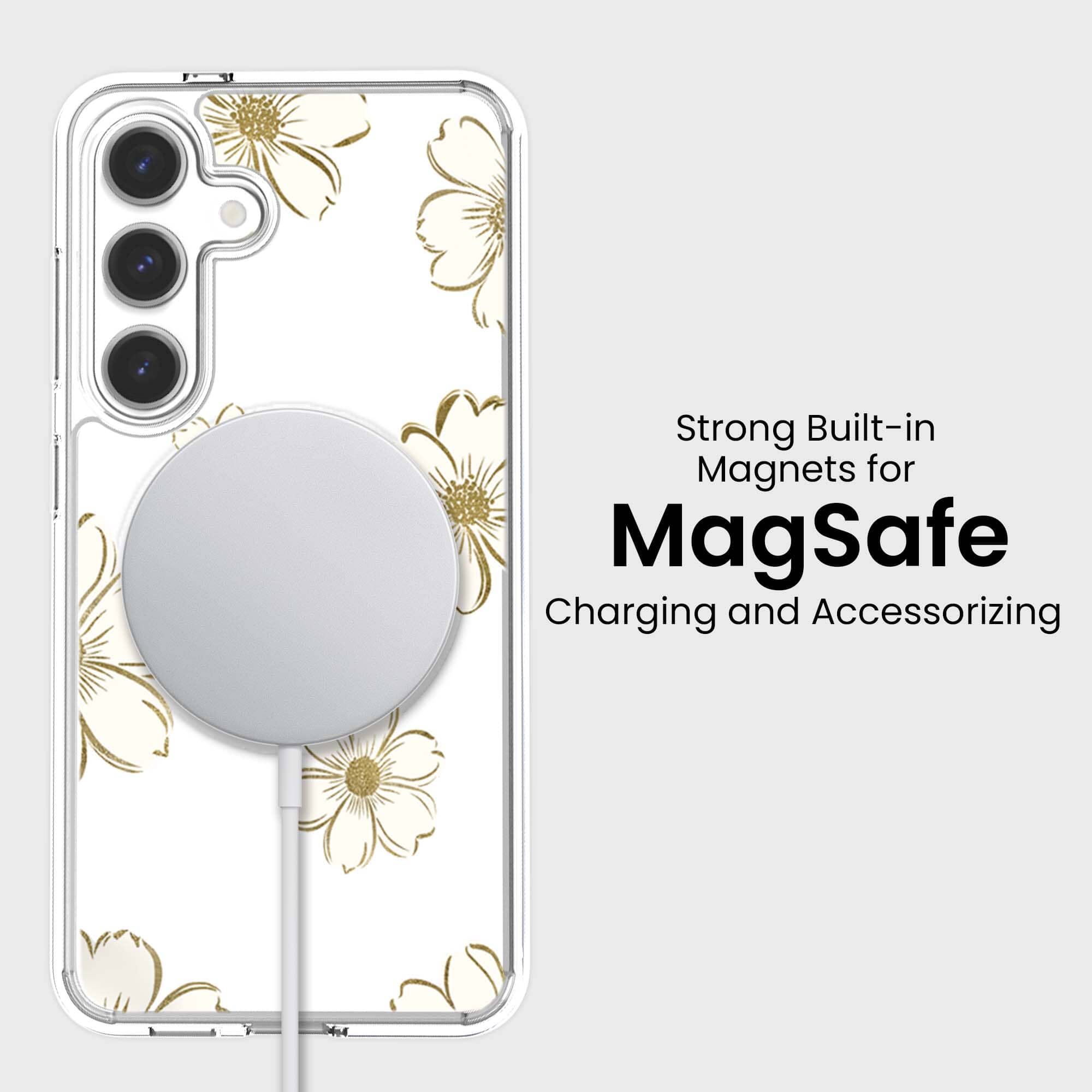 Samsung Galaxy S25 Gold Pattern Clear Case