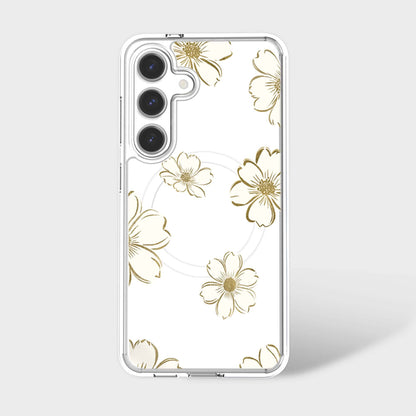 Samsung Galaxy S25 Gold Pattern Clear Case