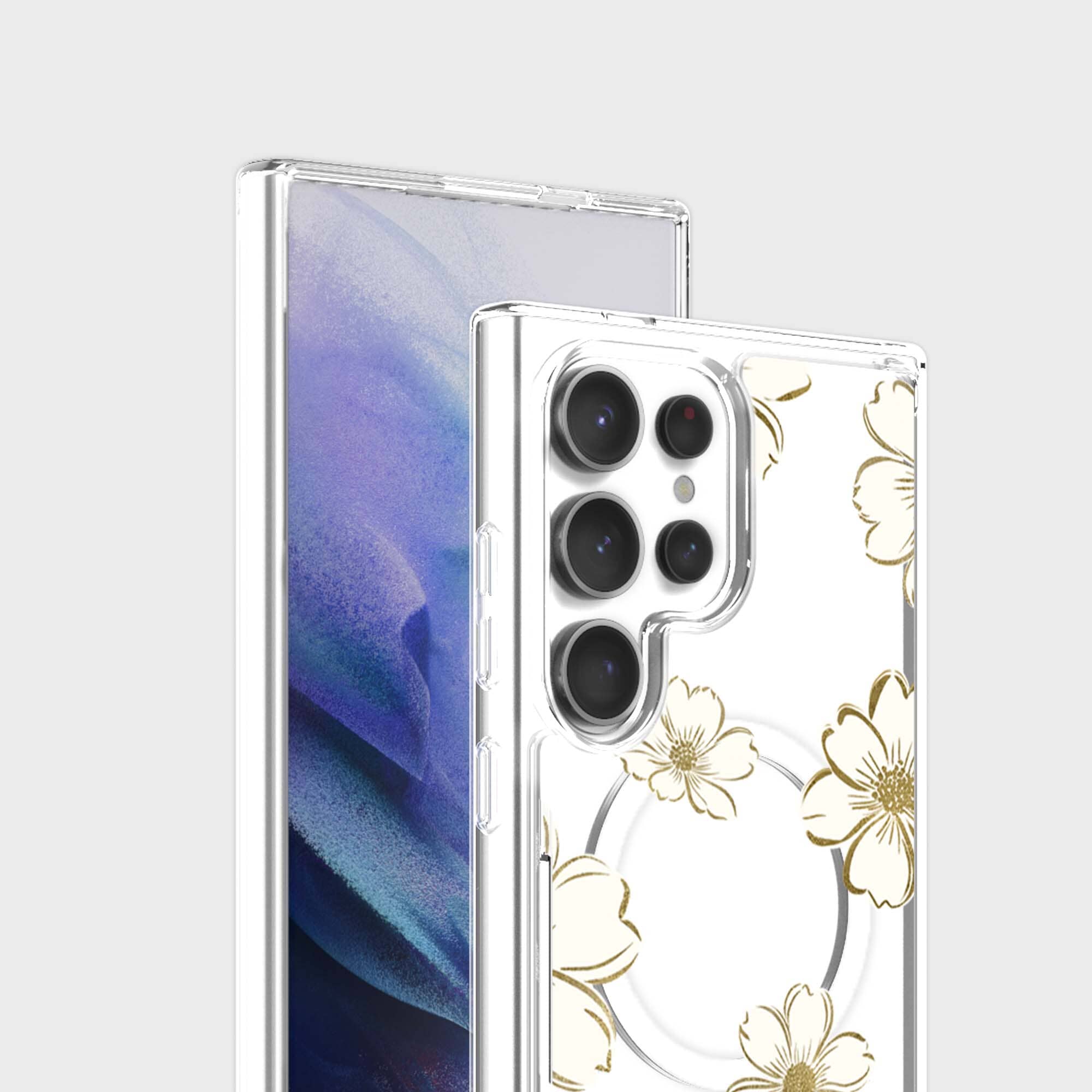 Samsung Galaxy S25 Ultra Gold Pattern Clear Case