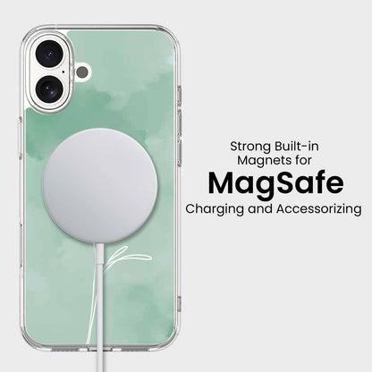 iPhone 16 Case With MagSafe - Green Flower