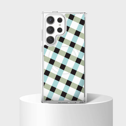 Samsung Galaxy S24 Ultra Clear Case - Dark Lattice Design