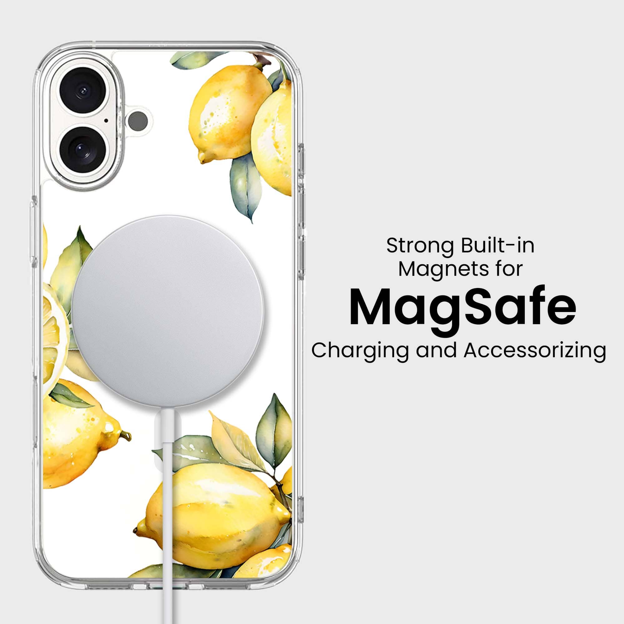 MagSafe iPhone 16 Lemons Clear Case