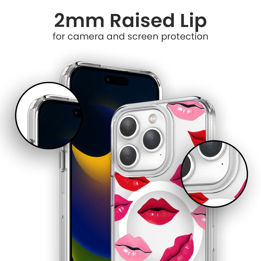 MagSafe iPhone 15 Pro Max Lips Design Clear Case