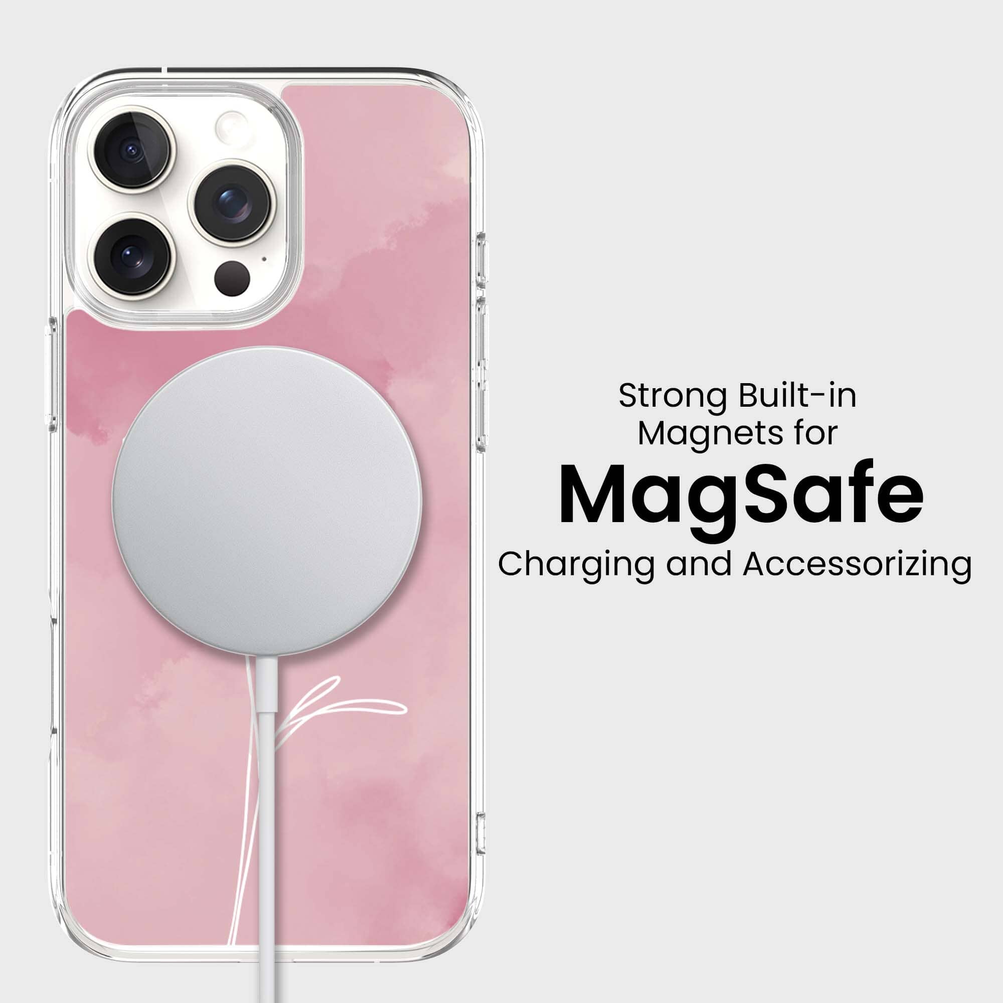 iPhone 16 Pro Case With MagSafe - Pink Flower