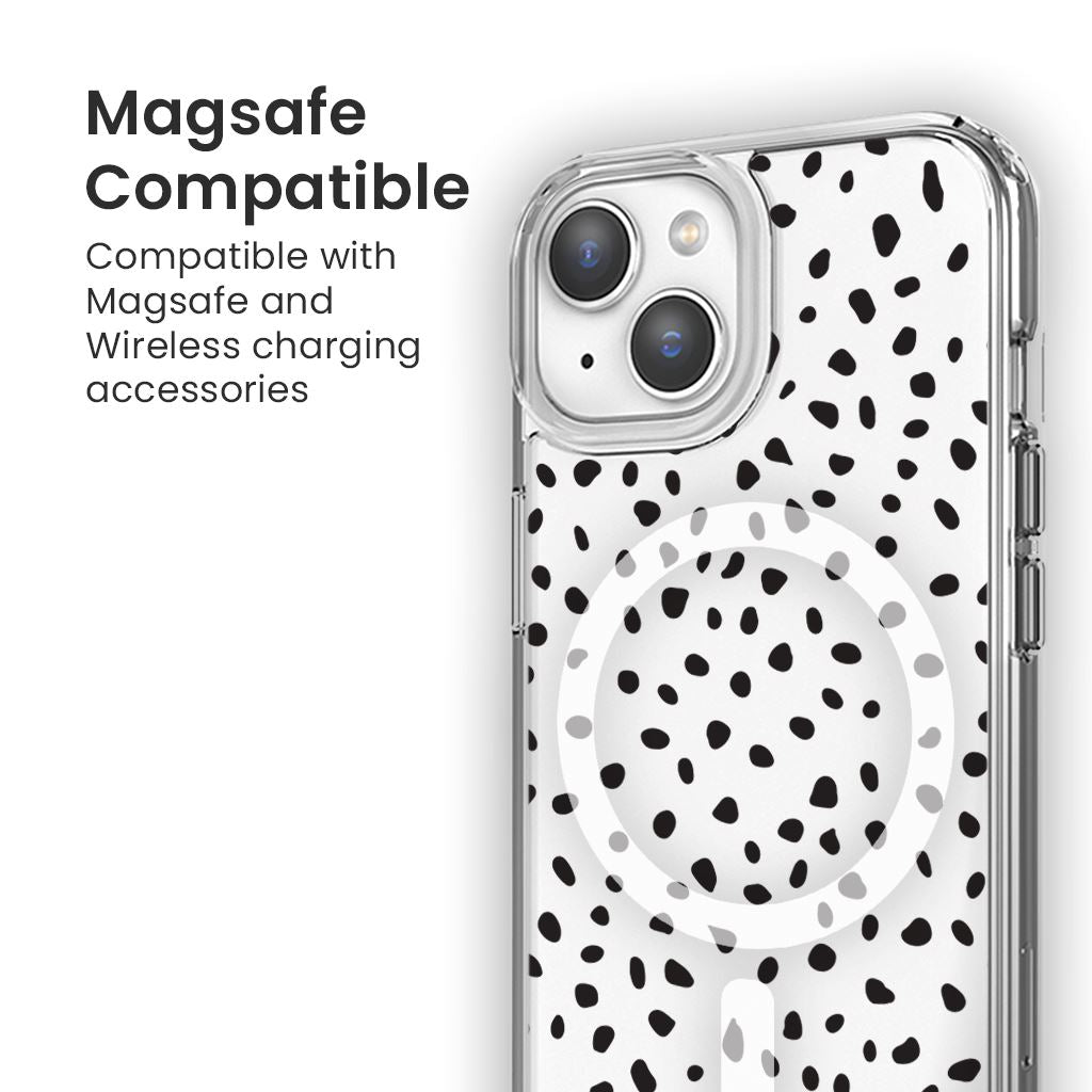 MagSafe iPhone 14 White Polka Dots Case