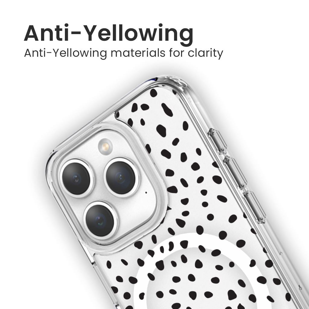 iPhone 15 Pro Max Case With MagSafe - White Polka