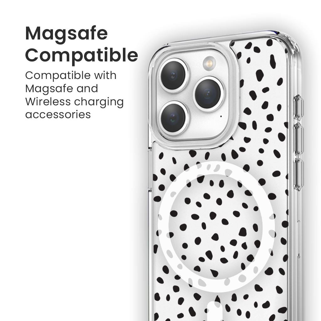 iPhone 15 Pro Max Case With MagSafe - White Polka