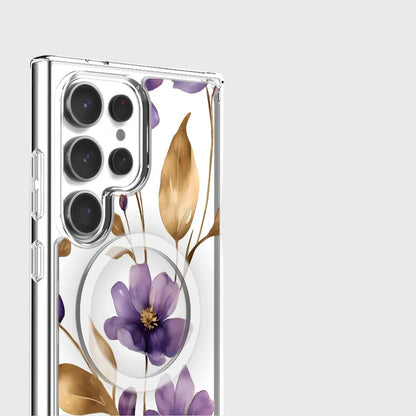 Samsung Galaxy S25 Ultra Clear Design Case - Purple Wildflower