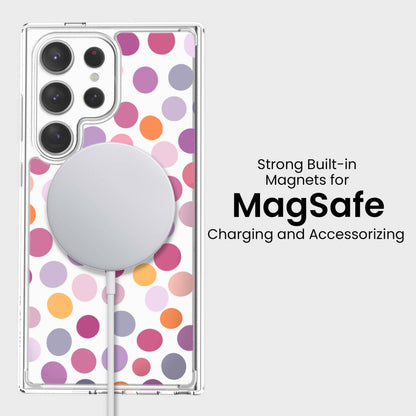 Samsung Galaxy S24 Ultra Purple Polka Dots Clear Case