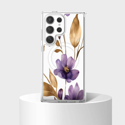 Samsung Galaxy S25 Ultra Clear Design Case - Purple Wildflower