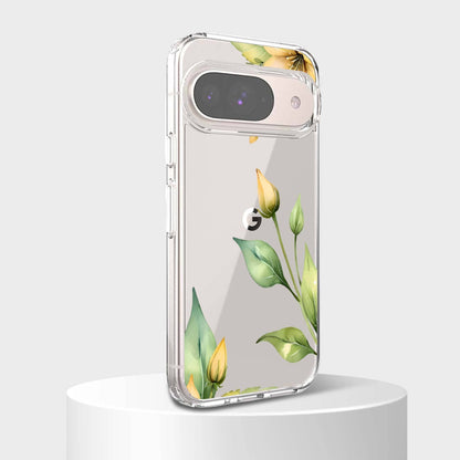Google Pixel 9 Yellow Wildflower Clear Case
