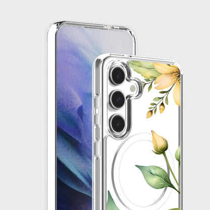 Samsung Galaxy S25 Yellow Wildflower Clear Case
